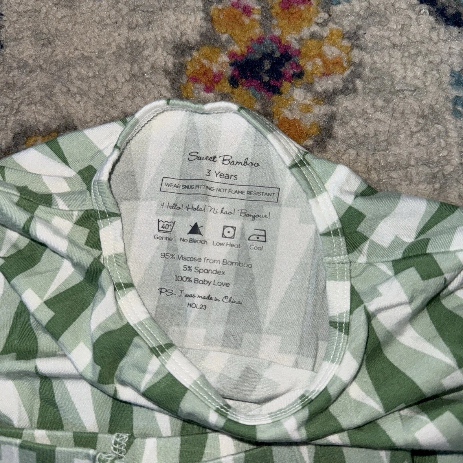 Sweet Bamboo Christmas Tree Size 3t Pajama Set Long Sleeve