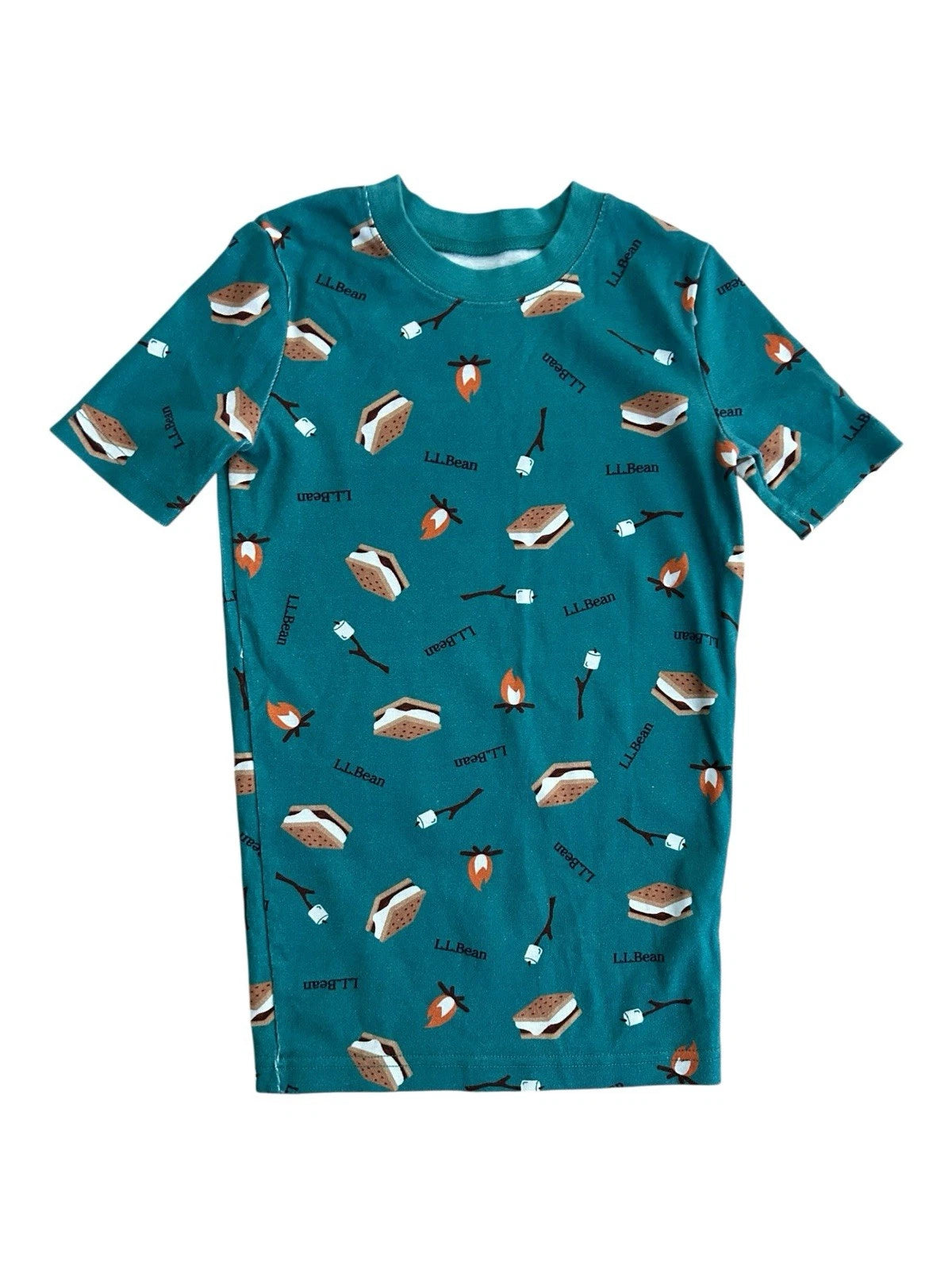 L.L. Bean S'mores Pajama Set Shorts and Short Sleeve Size 14