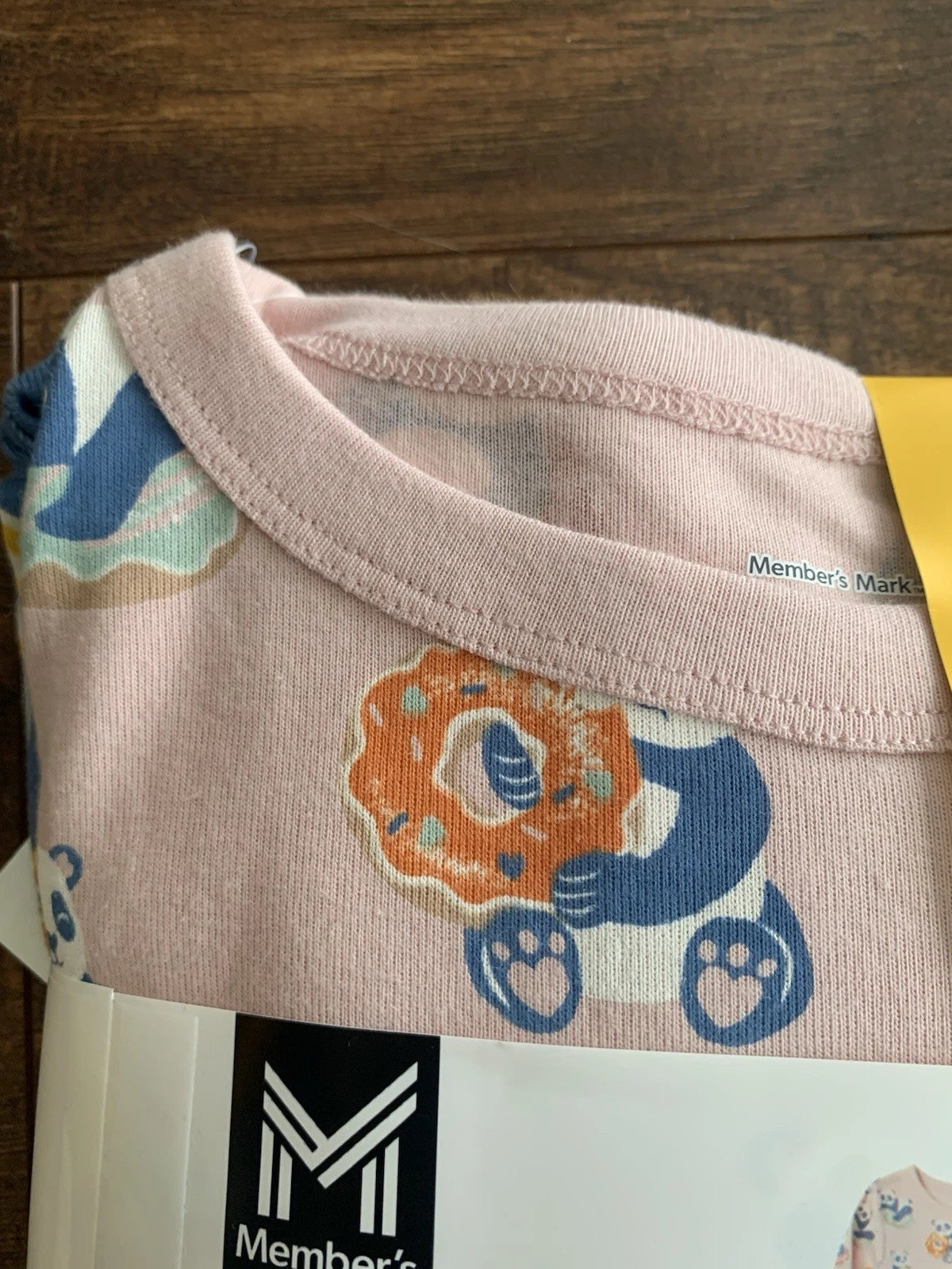 NWT  MEMBERS MARK GIRLS 4PC ORGANIC COTTON PAJAMA SET SIZE6 PANDA/DESSERTS