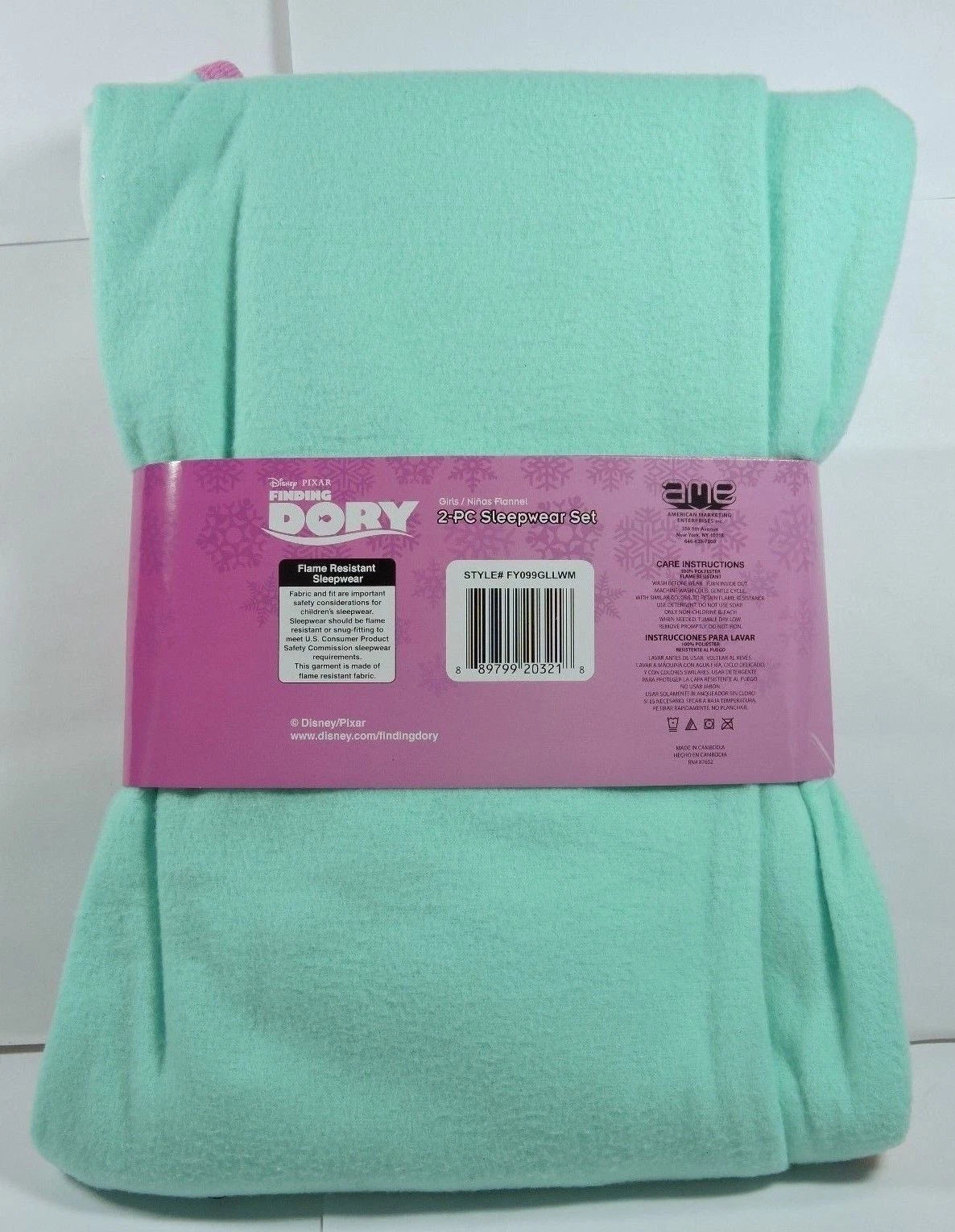 New Girls Disney FINDING DORY Nemo Flannel Pajamas 2 pc Sleep wear Set Size 4/5