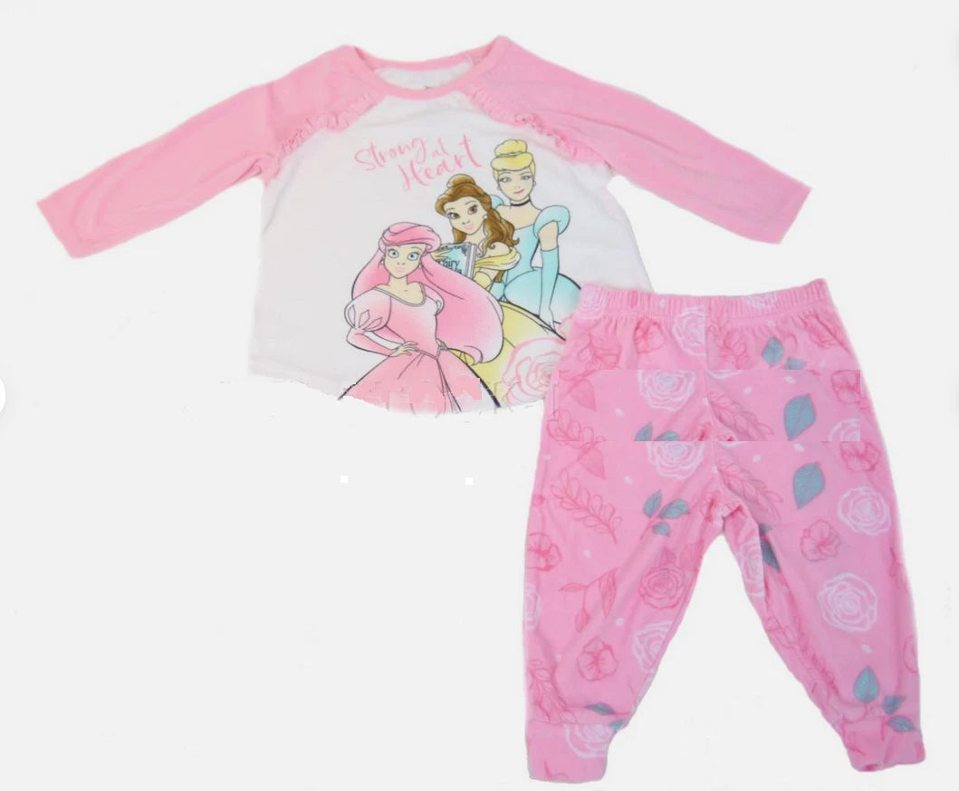 DISNEY GIRLS PRINCESS  2 PIECE SOFT MICRO FLEECE PAJAMA SET(PINK 5)NWT