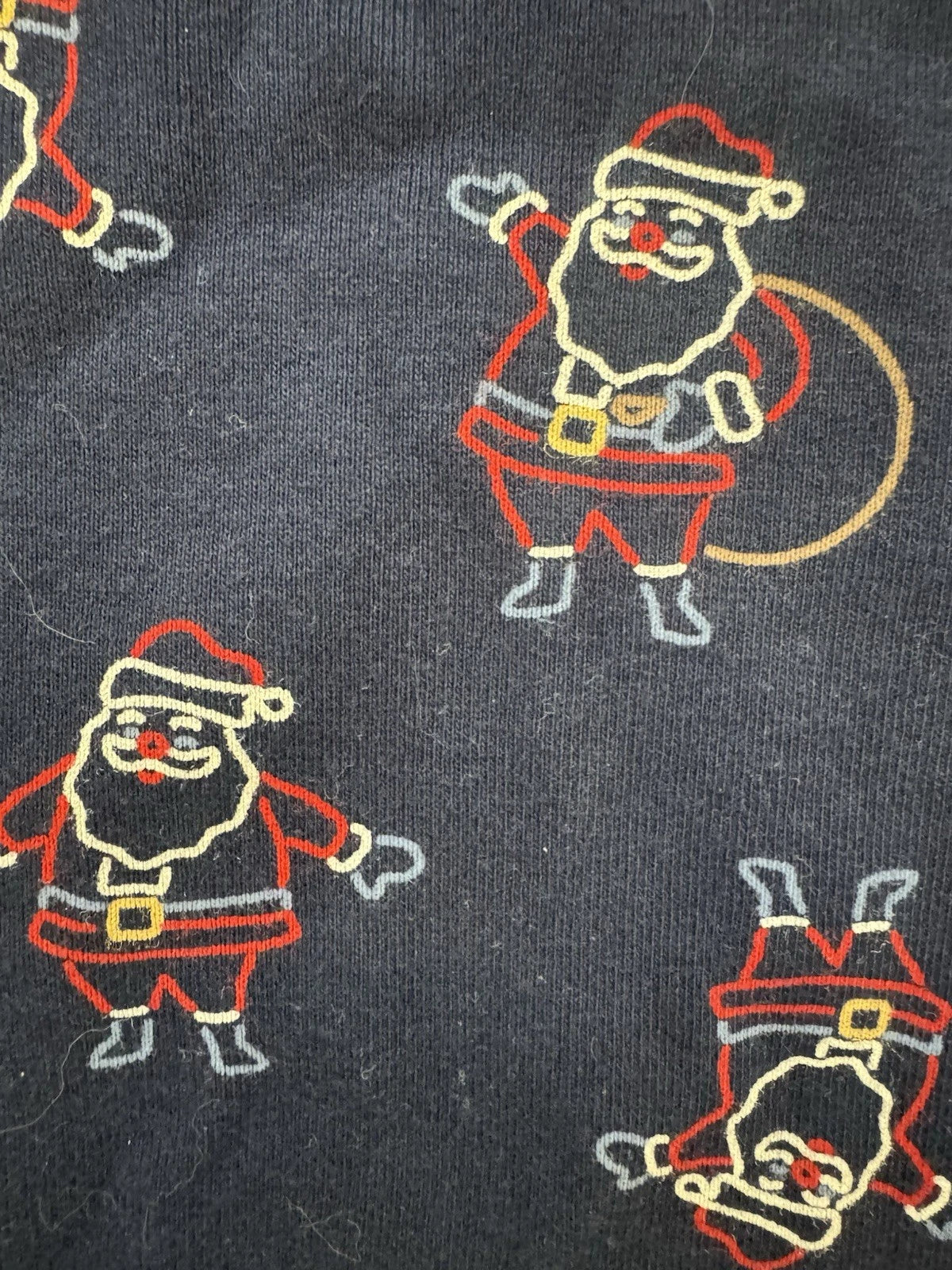 Gap Kids Sz 10 Kids Santa Claus Pajamas PJs Christmas Holidays Blue 2 Pieces