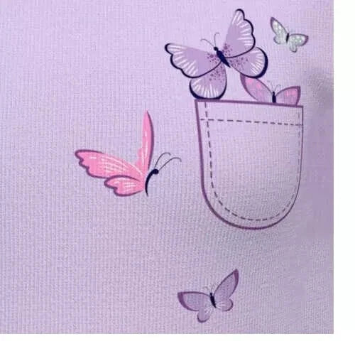 NEW Kirkland Signature Girls 4-Piece Cotton Pajama Set, Purple Butterfly, Size 6