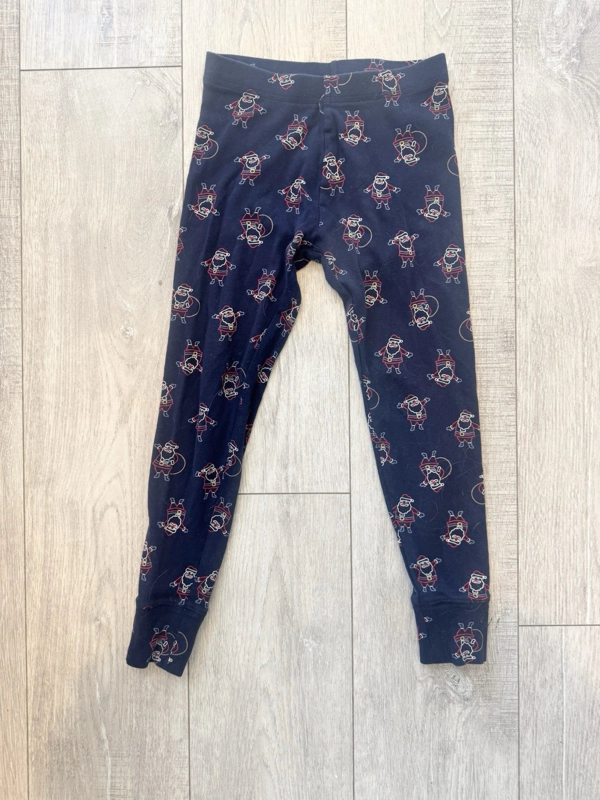 Gap Kids Sz 10 Kids Santa Claus Pajamas PJs Christmas Holidays Blue 2 Pieces