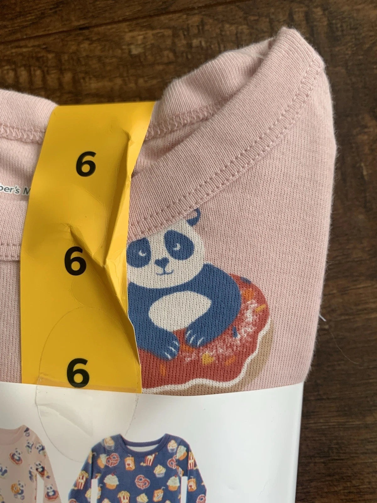 NWT  MEMBERS MARK GIRLS 4PC ORGANIC COTTON PAJAMA SET SIZE6 PANDA/DESSERTS