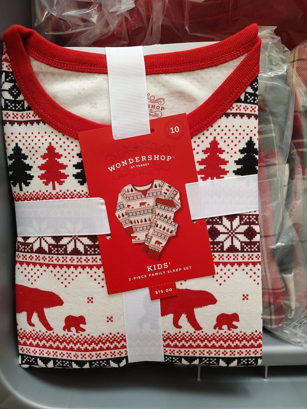 Kids Holiday Fair Isle Matching Family Pajama Set by Wondershop Size 10 & Socks