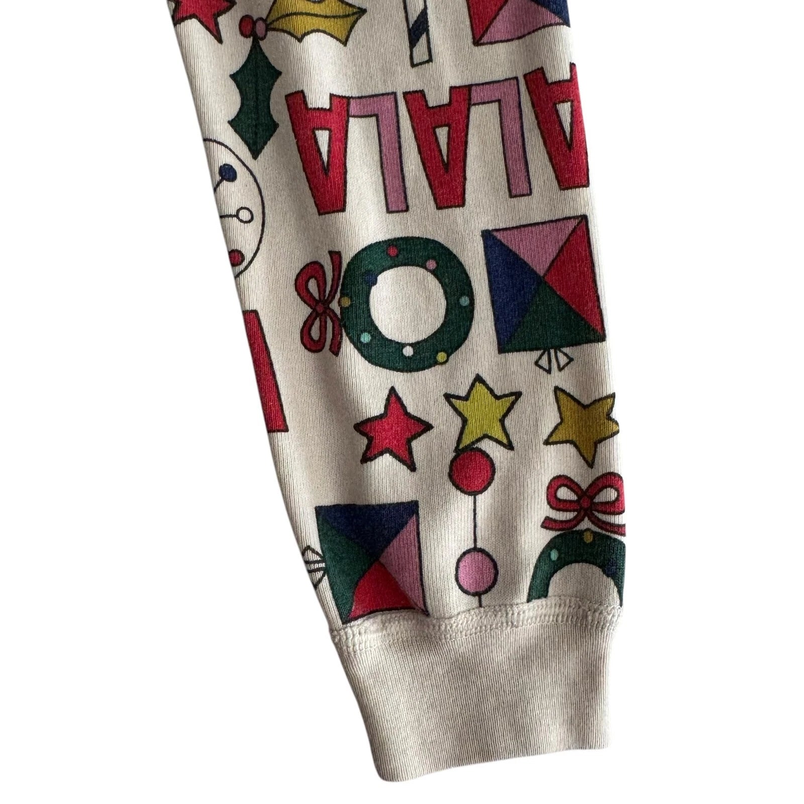 Hanna Andersson Falala Pajama Set Kids Size 4 Holiday Christmas Festive FLAWED