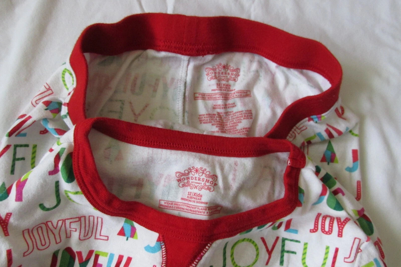 Kid's 2 Piece Sleep Set Pajama Wondershop Size 12, long sl. top and long pants