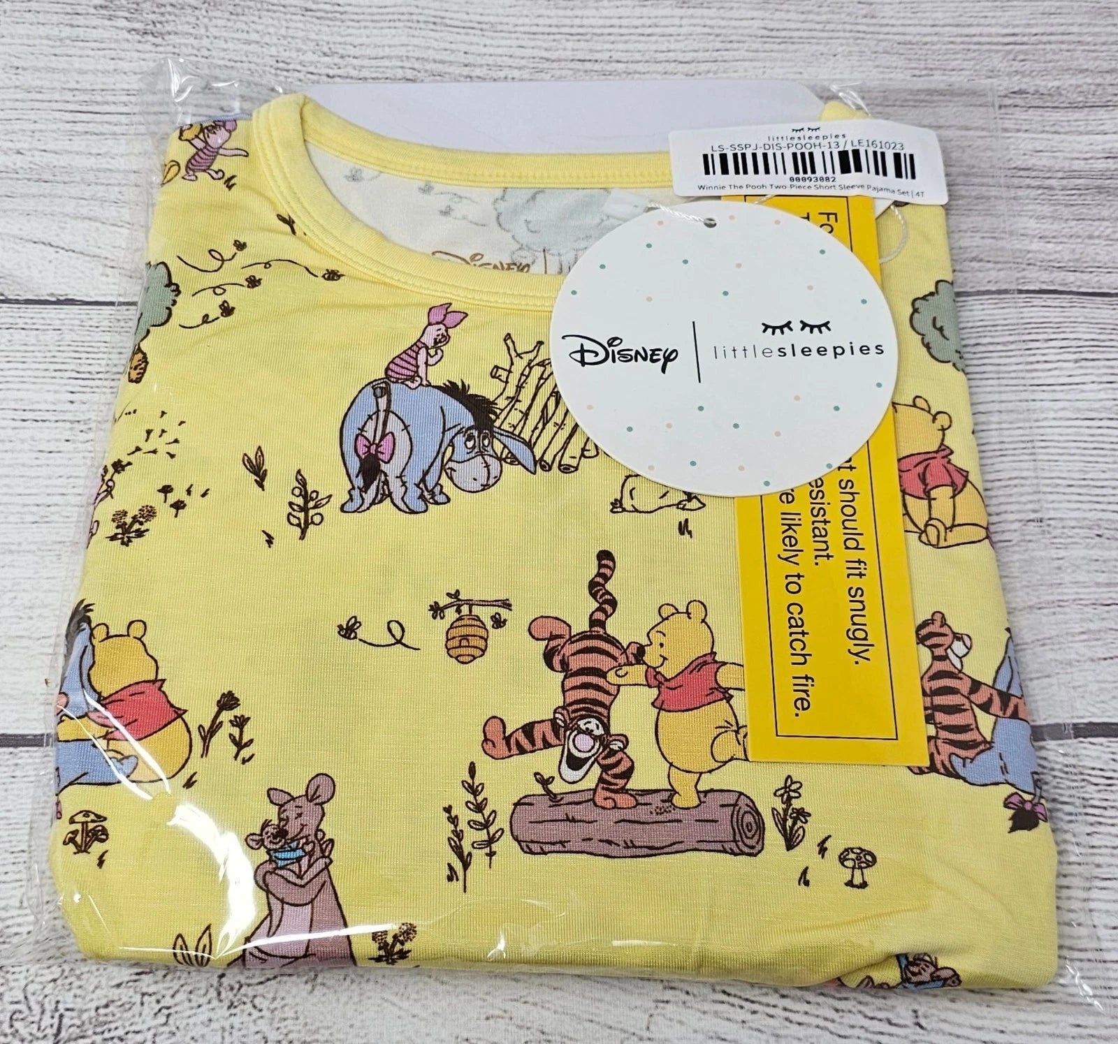 NIB Little Sleepies Winnie The Pooh Two Piece Short Sleeve Pajama Set Size 4T