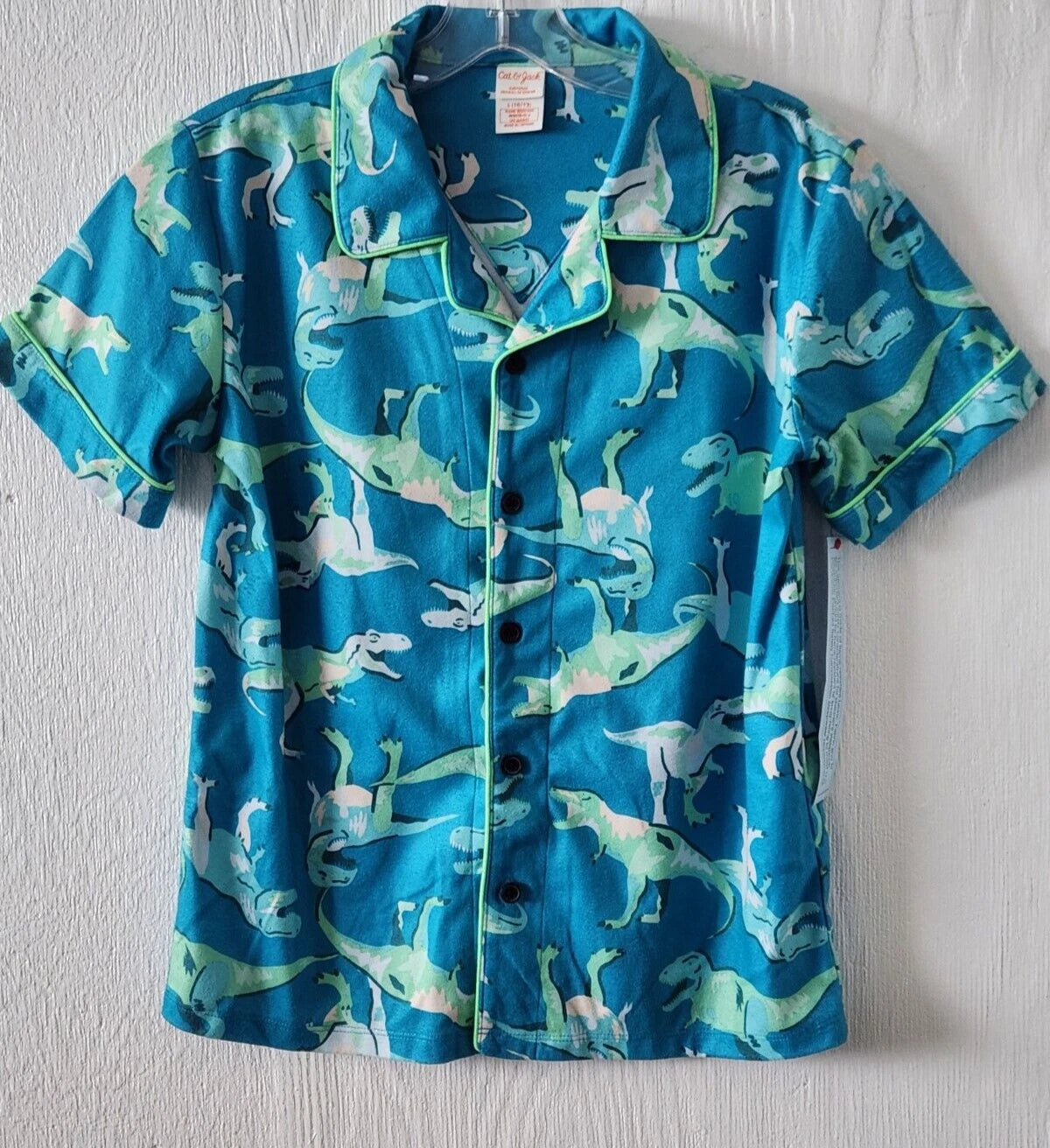 Cat & Jack Girls Flannel Dinosaurs Pajama Set Flame Resistant Unisex (C7)