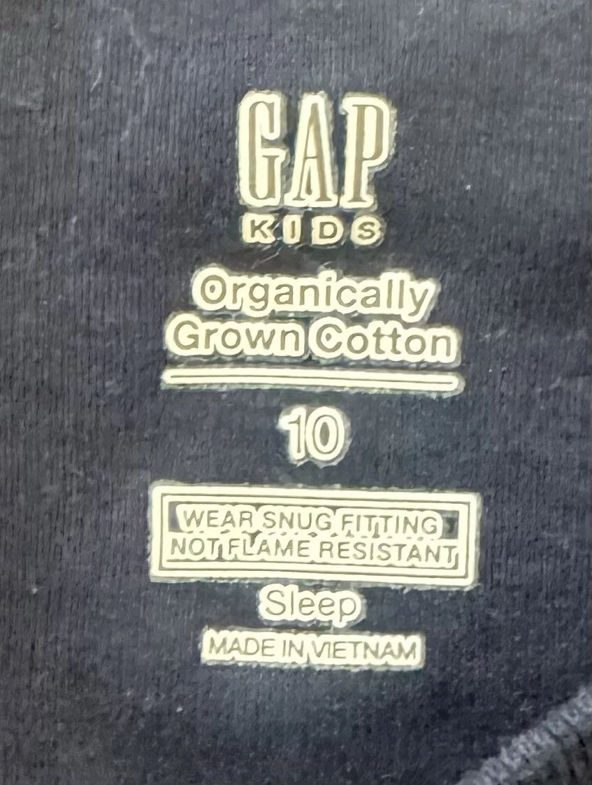 Gap Kids Sz 10 Kids Santa Claus Pajamas PJs Christmas Holidays Blue 2 Pieces