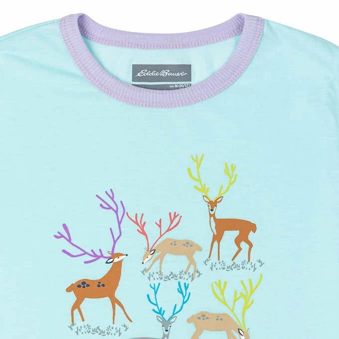 NEW Eddie Bauer Girls Youth 4 Piece Pajama Set Size MEDIUM 10-12