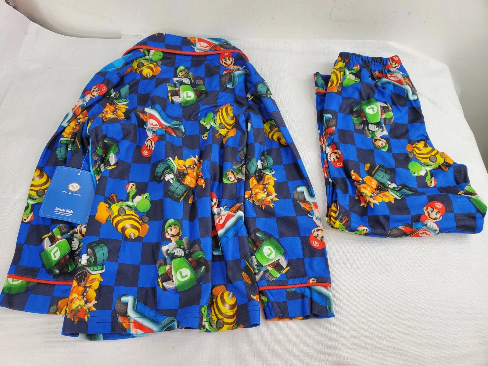 Mario Bro Little Boys Long Sleeve Pajamas Set 2 pc (Super Mario) XS 4/5