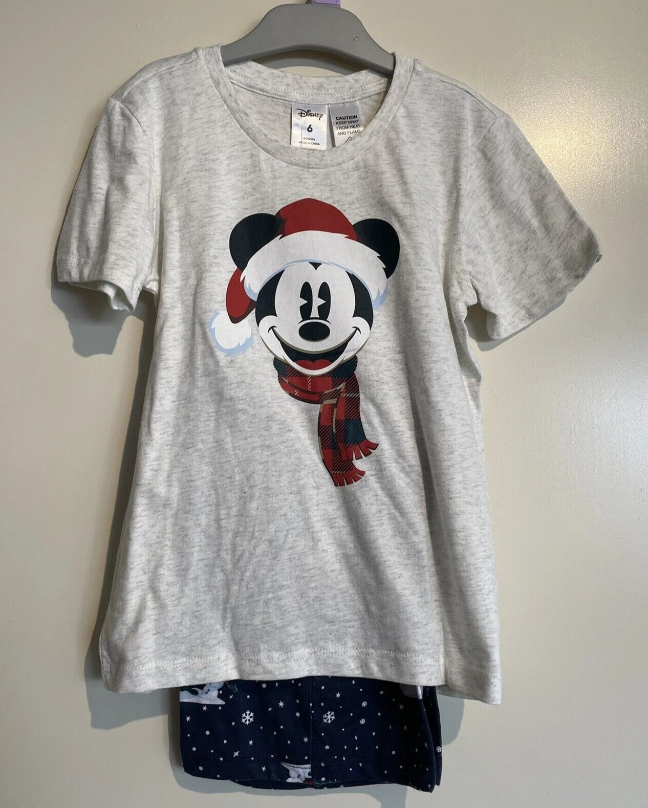 Disney Mickey Xmas Pyjamas Set Size 6 Child Kids Sleepwear Christmas PJs BNWT
