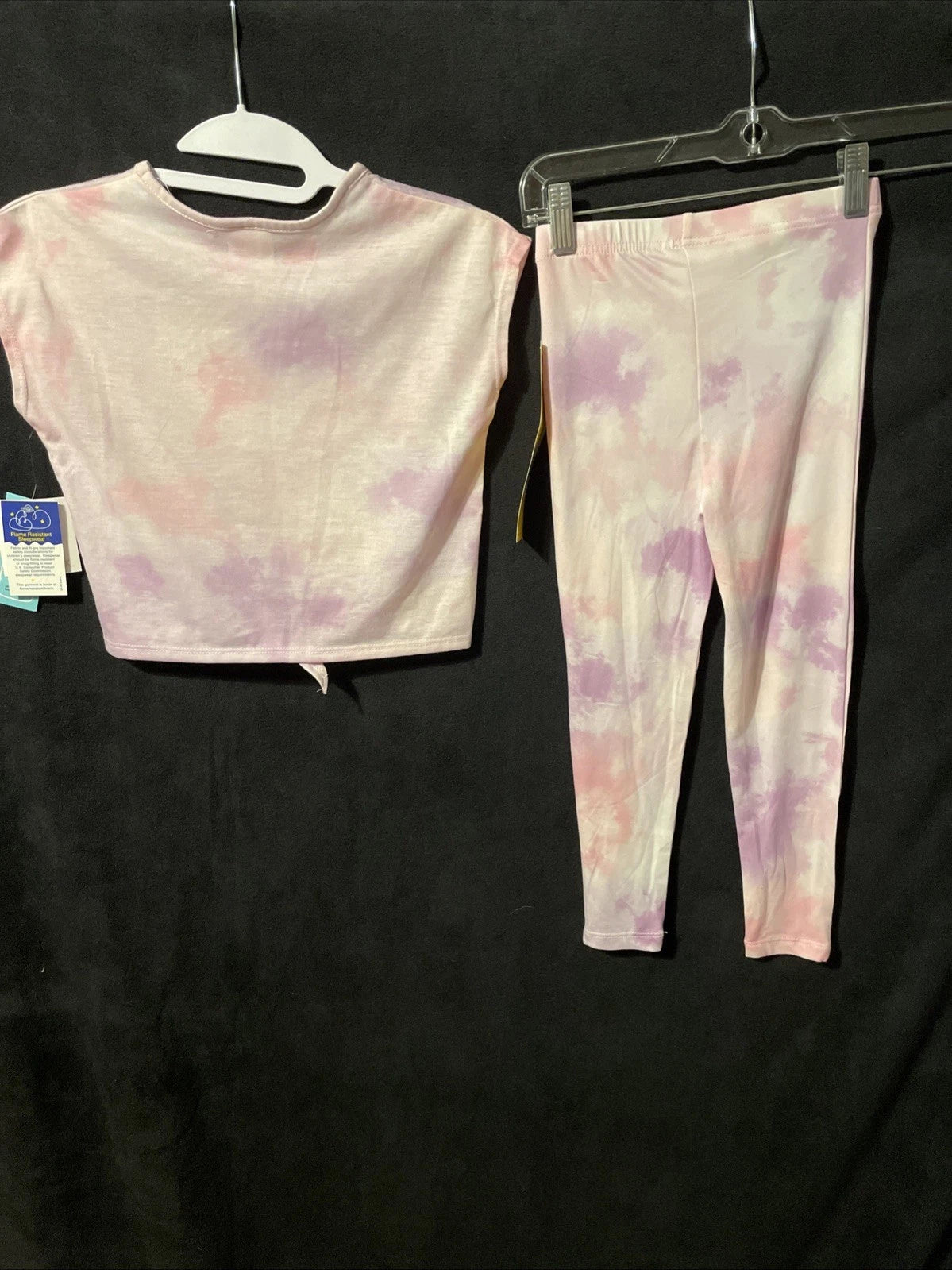 NWT Falls Creek Girls Pink Tie Dye Pajama Set Size 4