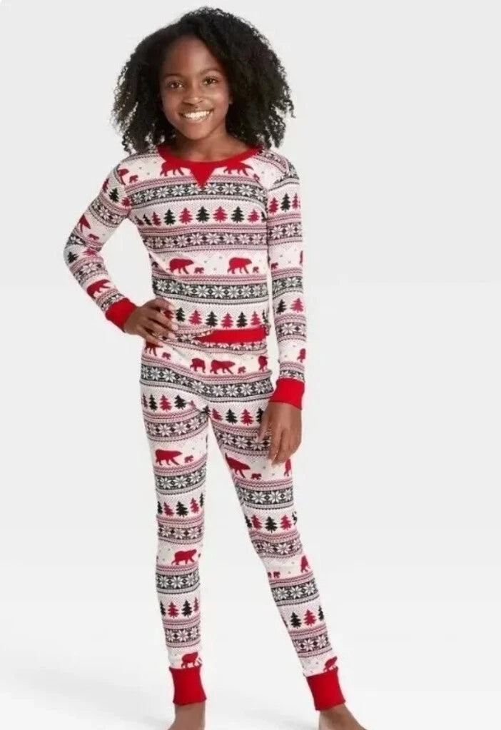 Kids Holiday Fair Isle Matching Family Pajama Set by Wondershop Size 10 & Socks
