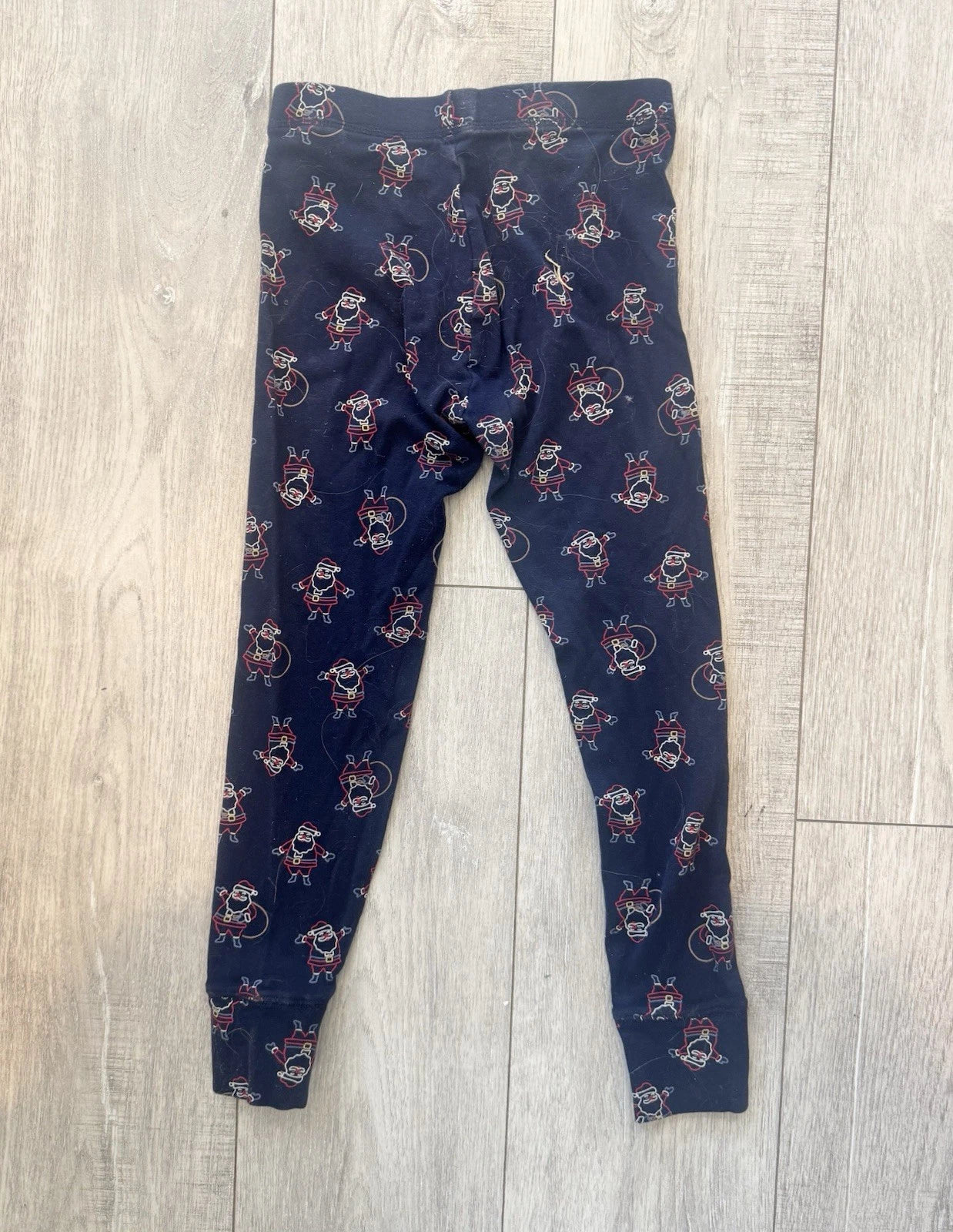 Gap Kids Sz 10 Kids Santa Claus Pajamas PJs Christmas Holidays Blue 2 Pieces