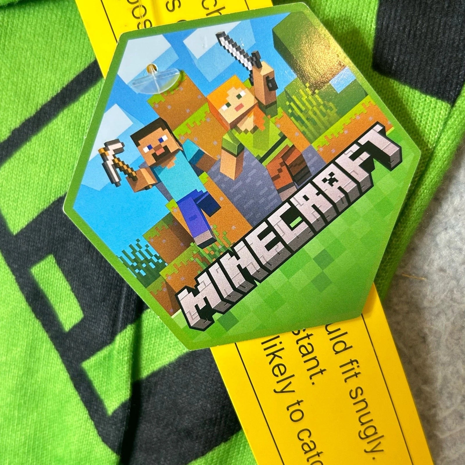 Minecraft Pajama Set Boys 4 Green Long Sleeve All Over Print 2 Set Pajama NEW