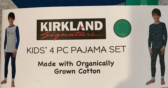 KIRKLAND BOYS 4 PC SHARK/STRIPE PAJAMA SET (BLUE/GRAY/GREEN 4T)NWT
