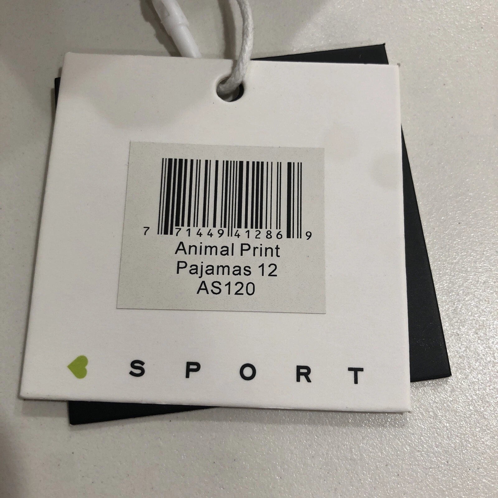 Bopop Sport Kid's Black Animal Print 2-Piece Pajama Set Size 12