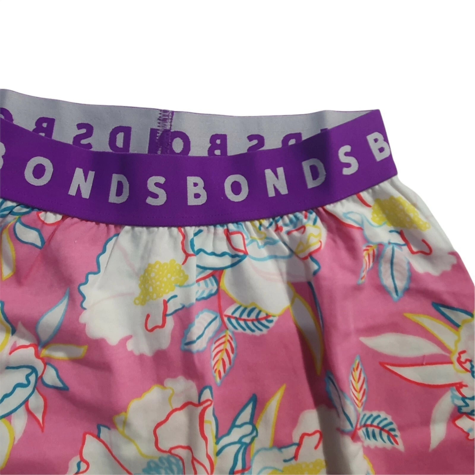 Bonds Kids Size 4 PJ Kids Sleep Short Set Girls Pink with Flowers print