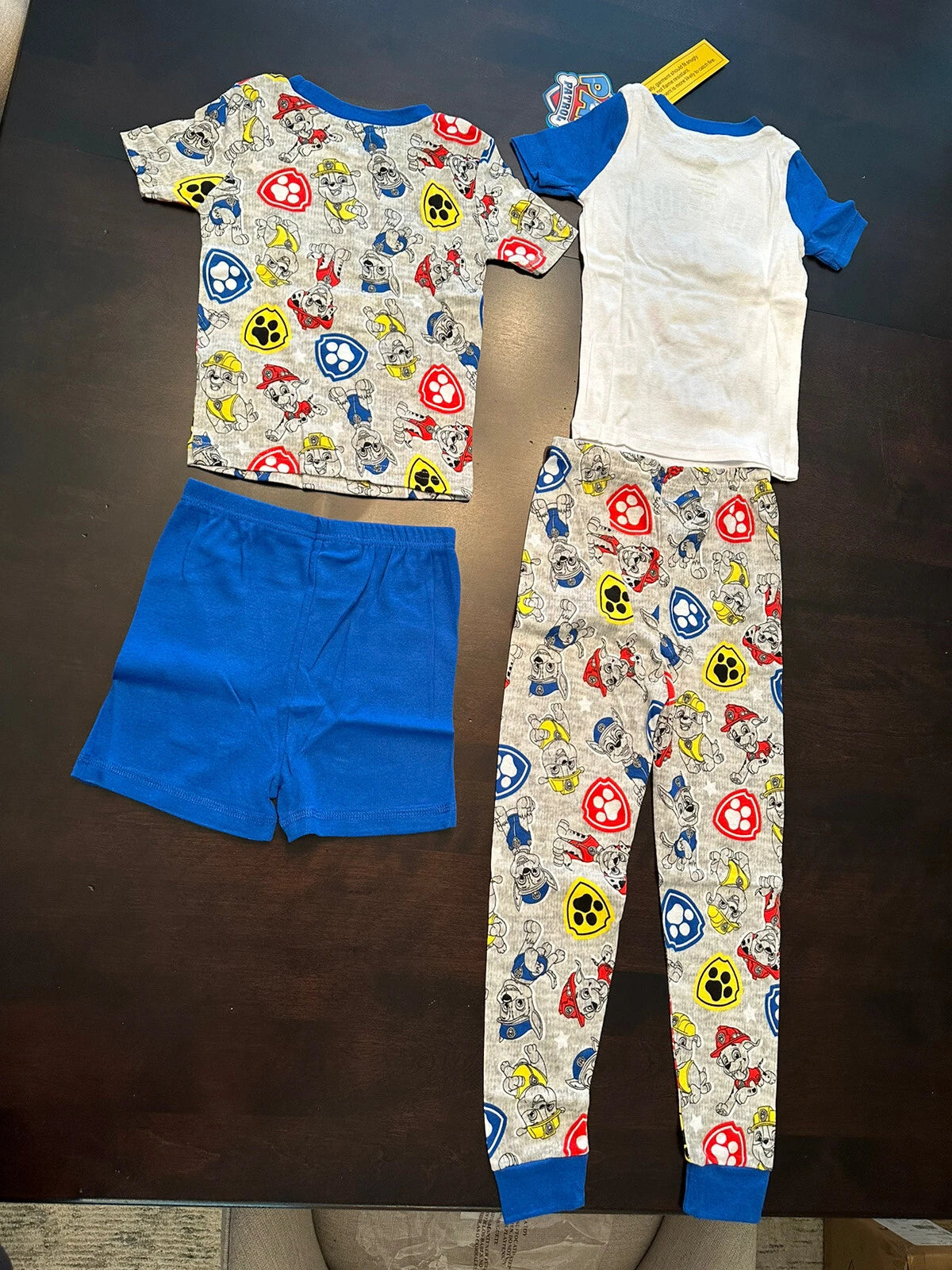 5T: Paw Patrol Boys Pajama Set 4-Piece Cotton Sleepwear Set Grey Print FREE SHIP