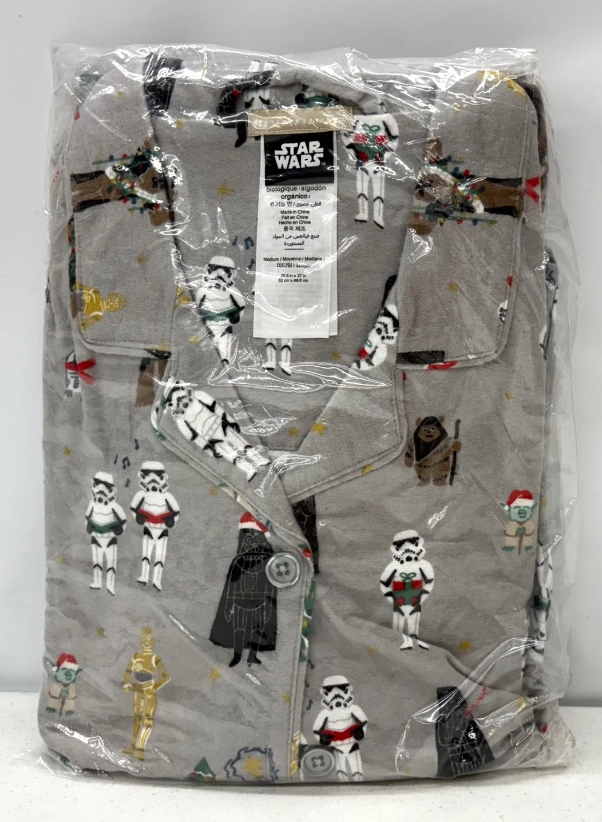 NEW Pottery Barn TEEN Star Wars Organic FLANNEL Christmas Pajama Set~MEDIUM