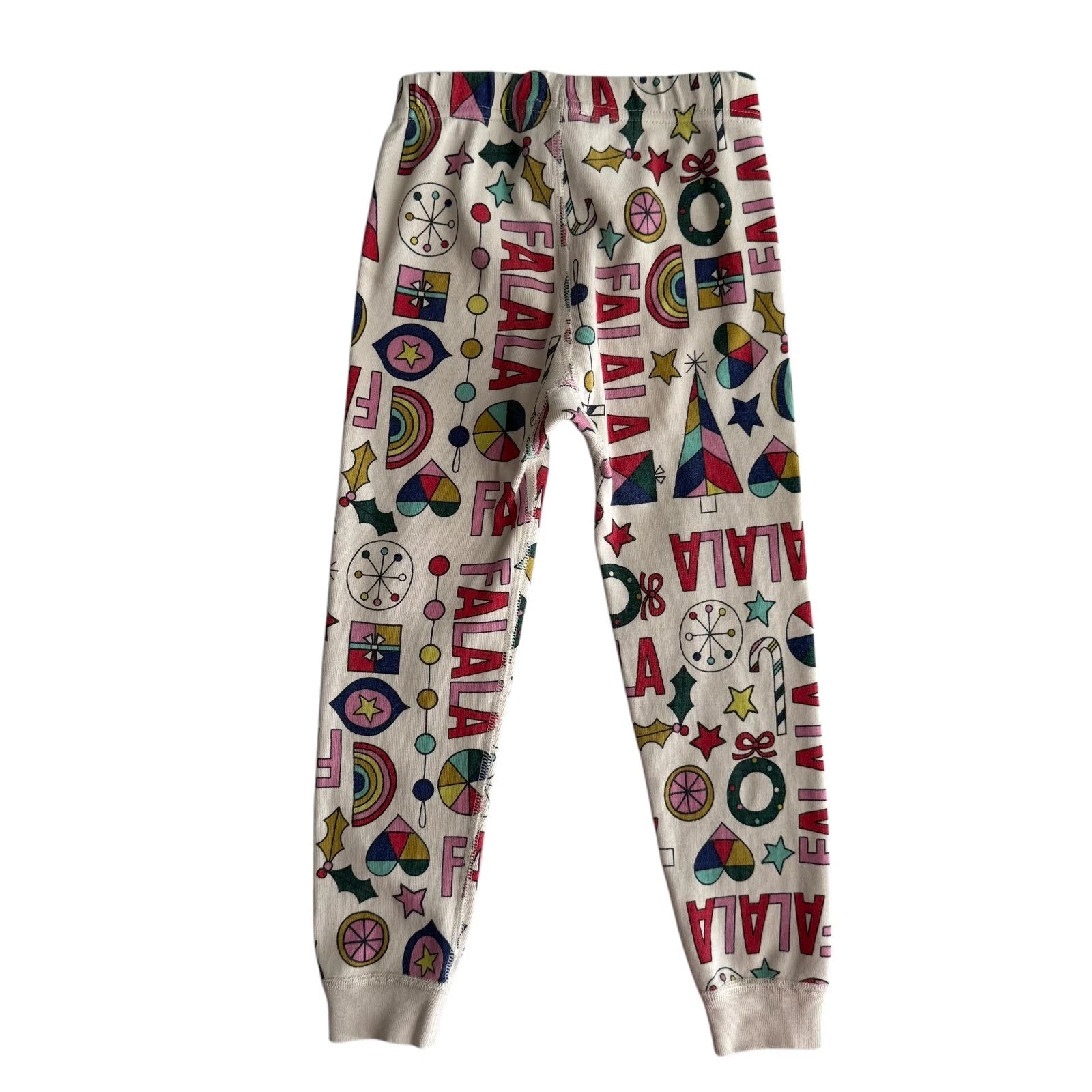 Hanna Andersson Falala Pajama Set Kids Size 4 Holiday Christmas Festive FLAWED
