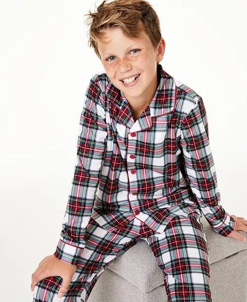 FAMILY PAJAMAS Matching Kids Stewart Plaid Pajama Set Top And Pants S 6-7
