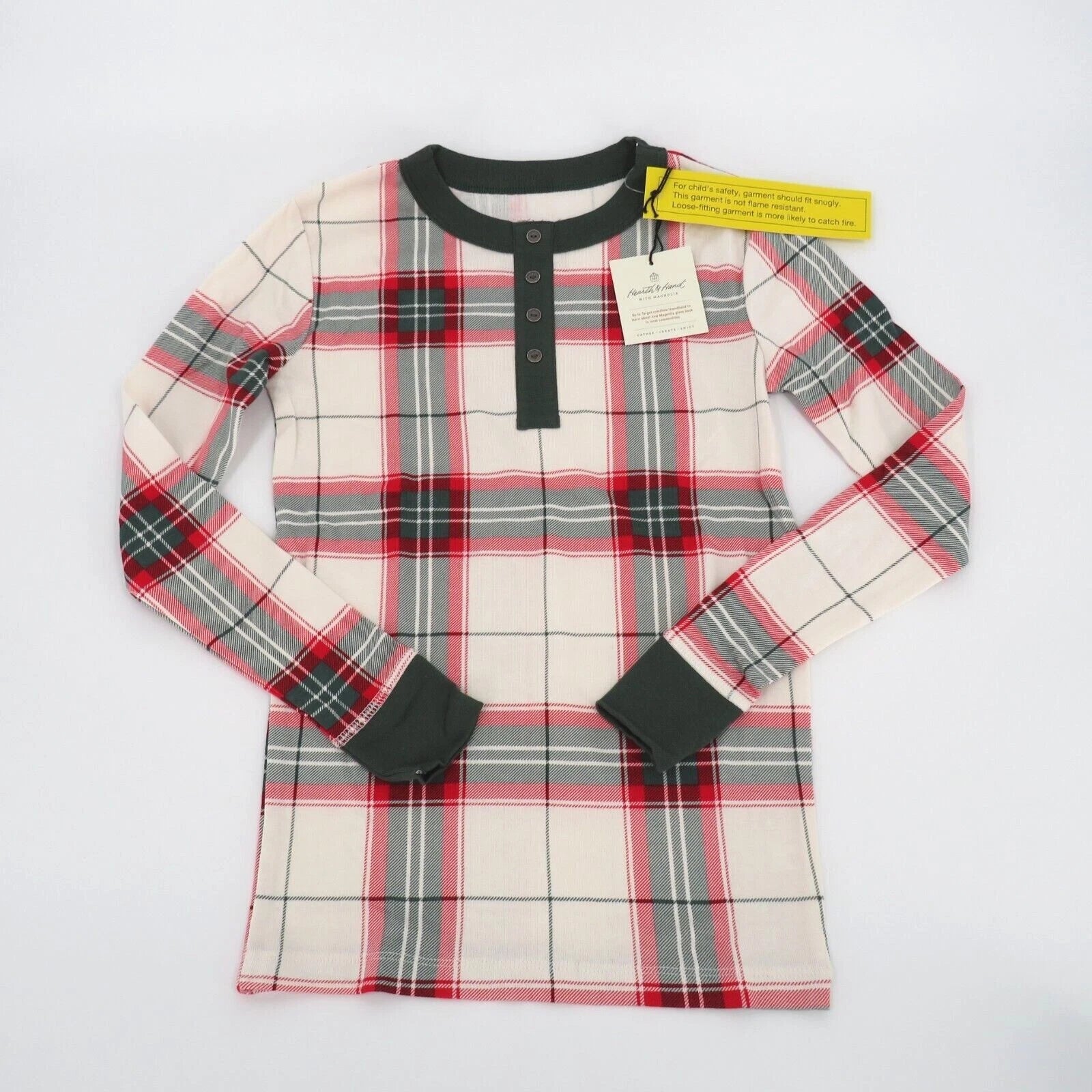 Hearth & Hand Holiday Plaid Red and Green 2 Piece Kids Pajama Set Size 12