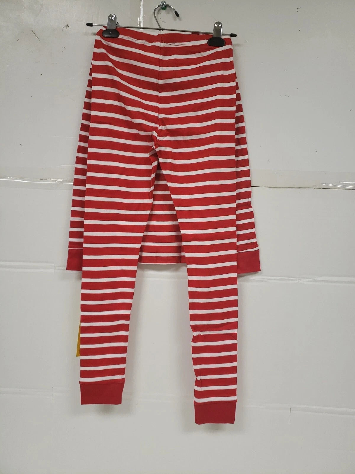 Unbranded Kids 2 Pc Red & White Striped Pajama Set Cotton Elastic Sz 10 NWT
