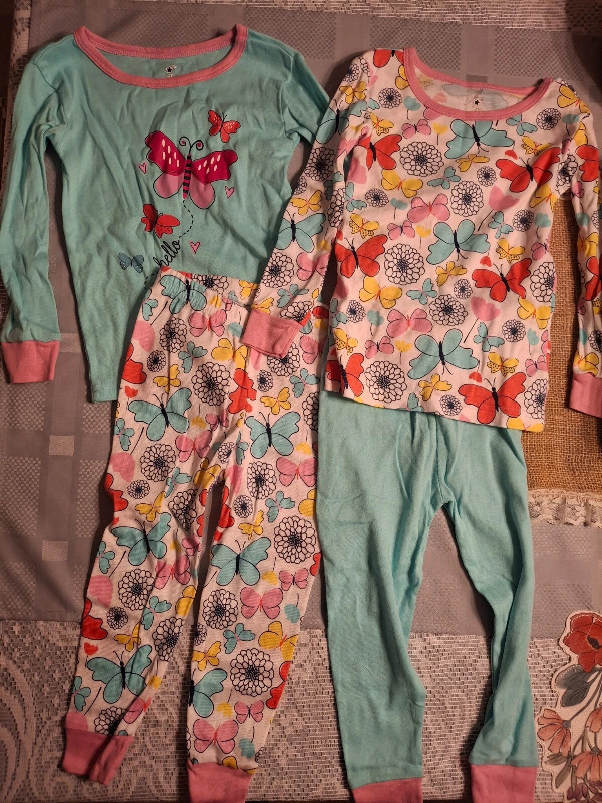 New 4 piece pajama pant and top set 2T