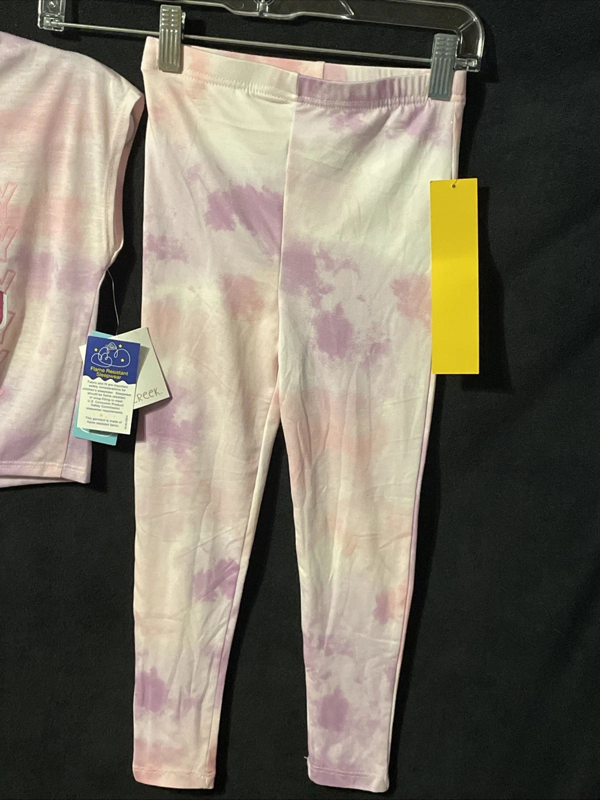 NWT Falls Creek Girls Pink Tie Dye Pajama Set Size 4