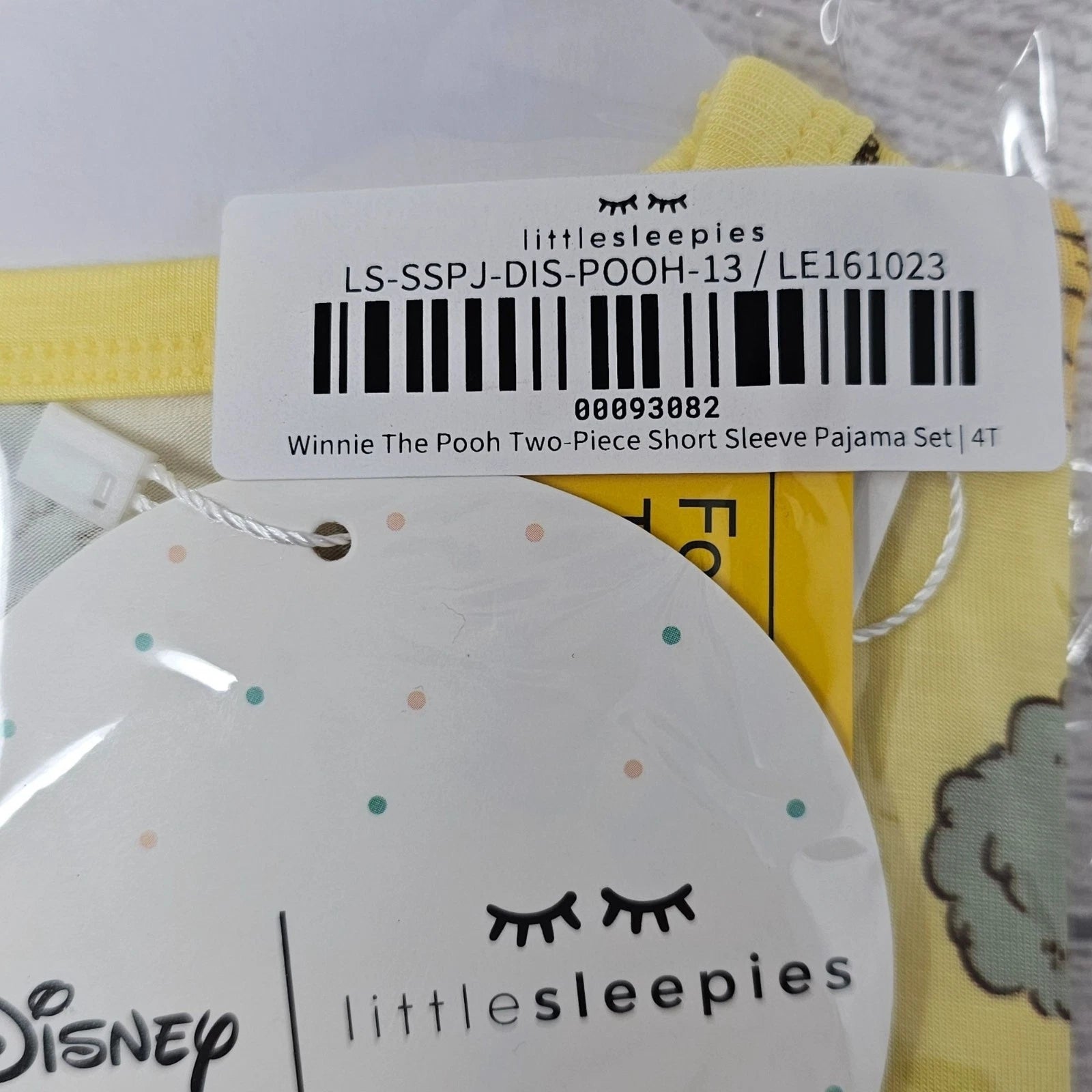 NIB Little Sleepies Winnie The Pooh Two Piece Short Sleeve Pajama Set Size 4T