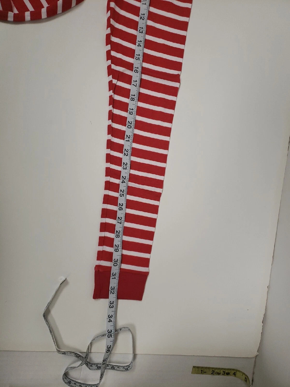 Unbranded Kids 2 Pc Red & White Striped Pajama Set Cotton Elastic Sz 10 NWT