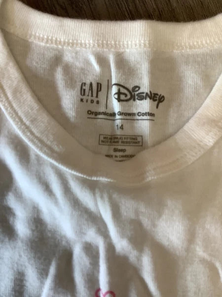 Gap Disney Pajama Set Youth Girl Size XL X-Large 14 16 Purple Pink Flowers Soft