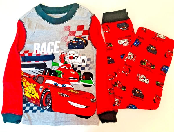 Disney Store Cars Boys Long Sleeve Pajama Set Sz 3 Lightning McQueen PJs NWT
