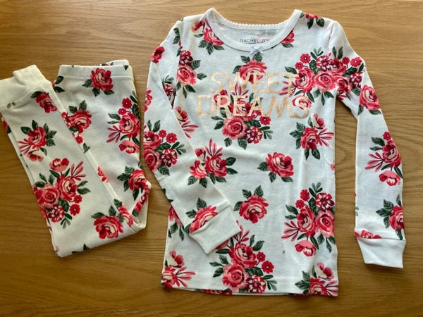 NWOT Girl's Fall/Winter PJs - 100% Cotton - Floral Print -  Size 4T