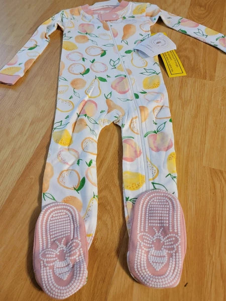 NEW Burt’s Bees Kids Fruit  Print 100% Organic Cotton Pajama Set - Size 18 Month