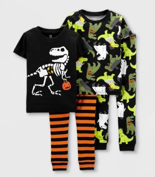 Carter’s 18 Months Boys 4 Piece Long Sleeve Dinosaur Halloween Pajama Set