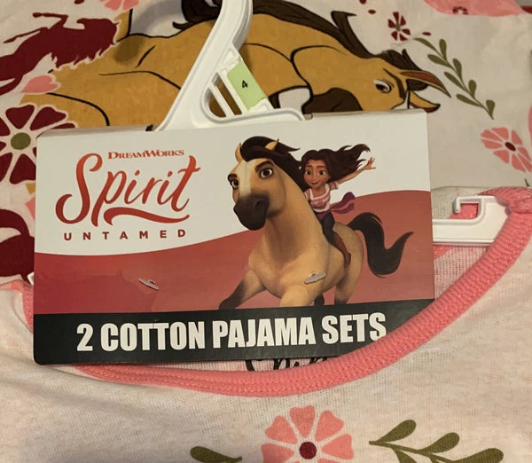 Girl’s SPIRIT UNTAMED Lucky & Spirit Tops & Bottoms Pajama  Set Size 4 NWT