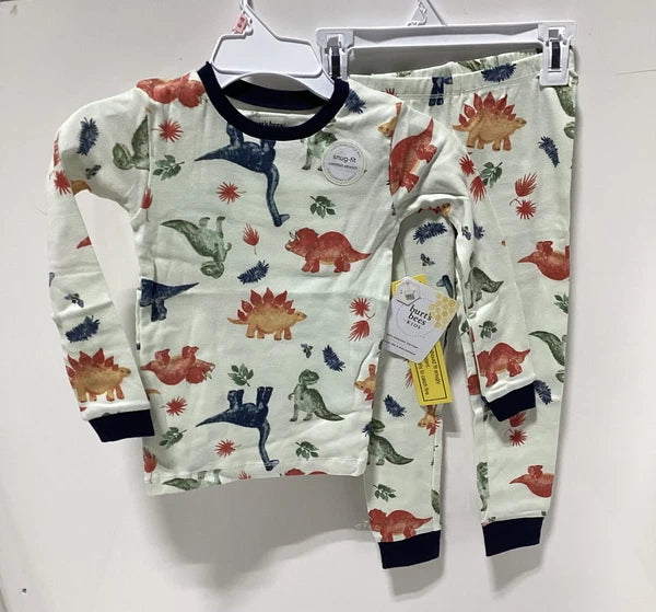 Burt's Bee Boys' PJ Sets, Tee and Pant Dino Friends Size 4T LOT OF 2