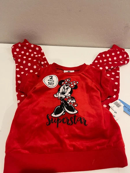 NWT Disney Parks Pajamas 2pc set Minnie Mouse girls super soft SZ 4