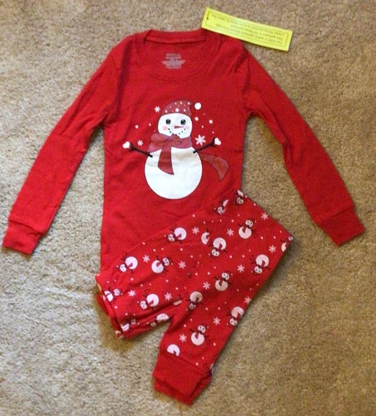 Pajama SET  By Babyroom Snowman Long Sleeve Tee & Pants Sz 5 NWT