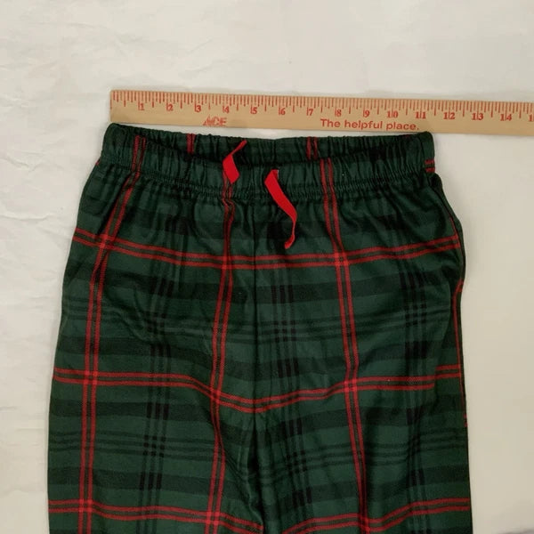 Hearth & Hand Kids' Tartan Plaid 2pc Pajama Set Green Red Size 10 New With Tags