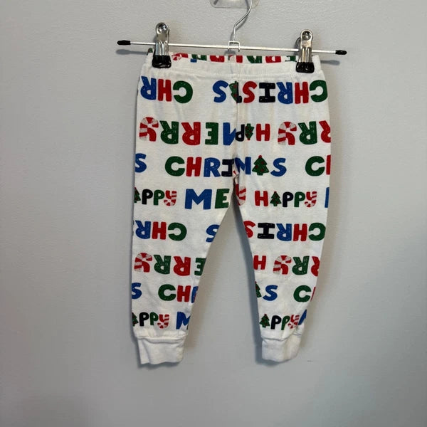 Carters Kids Christmas Pajama Set 2T White/Multicolor Cotton