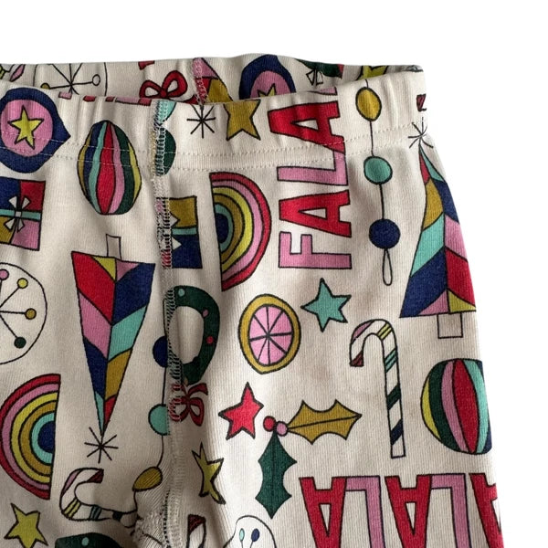 Hanna Andersson Falala Pajama Set Kids Size 4 Holiday Christmas Festive FLAWED