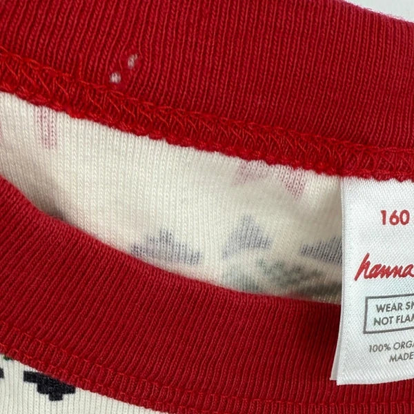 Hanna Andersson Christmas Reindeer Snowflakes Pajama Set Long Sleeve Top Pants