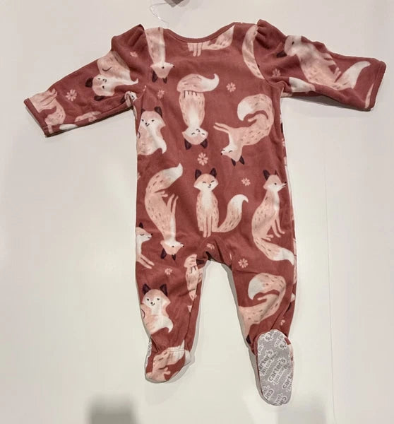 Carter's Just One You Toddler Girls' 2pk Fox and Floral Fleece Footed Pajama 12M
