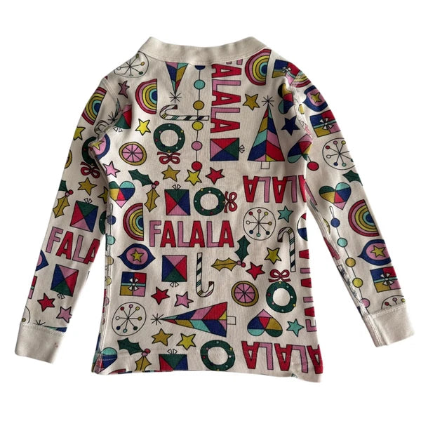 Hanna Andersson Falala Pajama Set Kids Size 4 Holiday Christmas Festive FLAWED